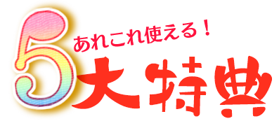 あれこれ使える５大特典